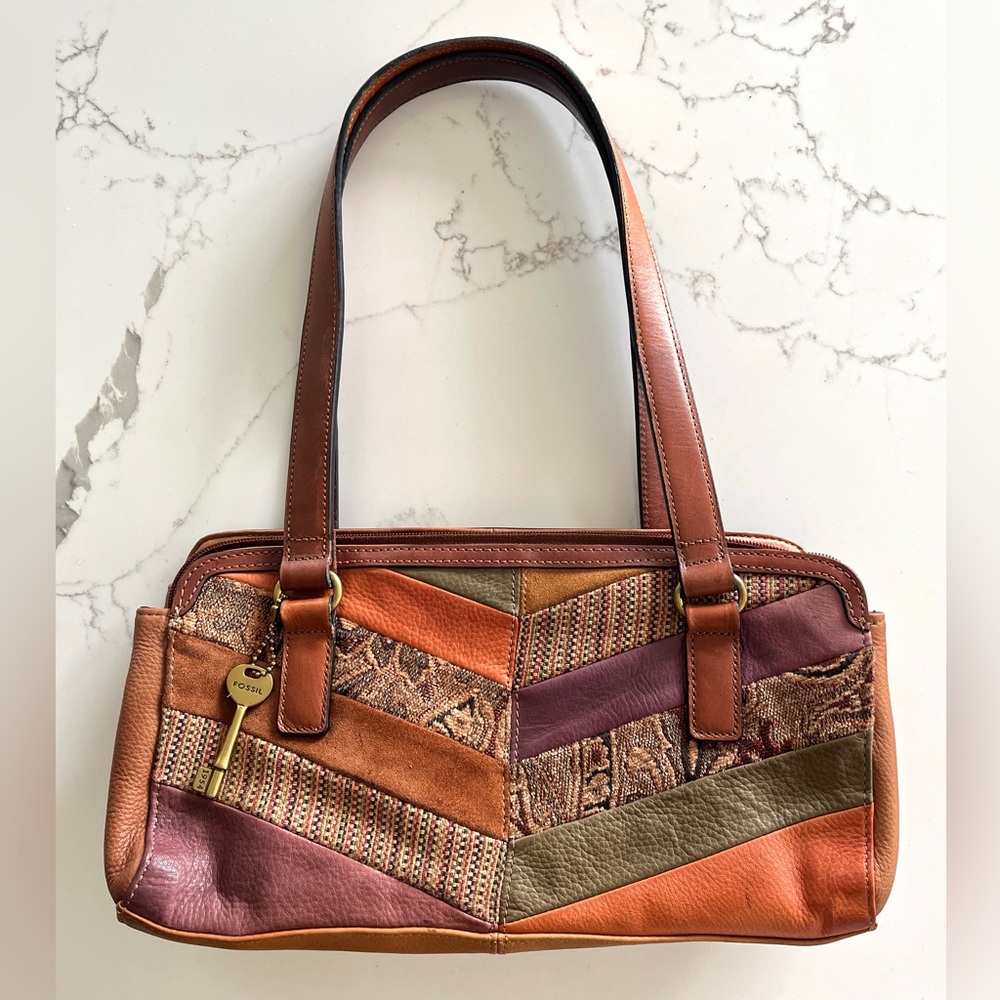 Fossil Patchwork Shoulder Bag